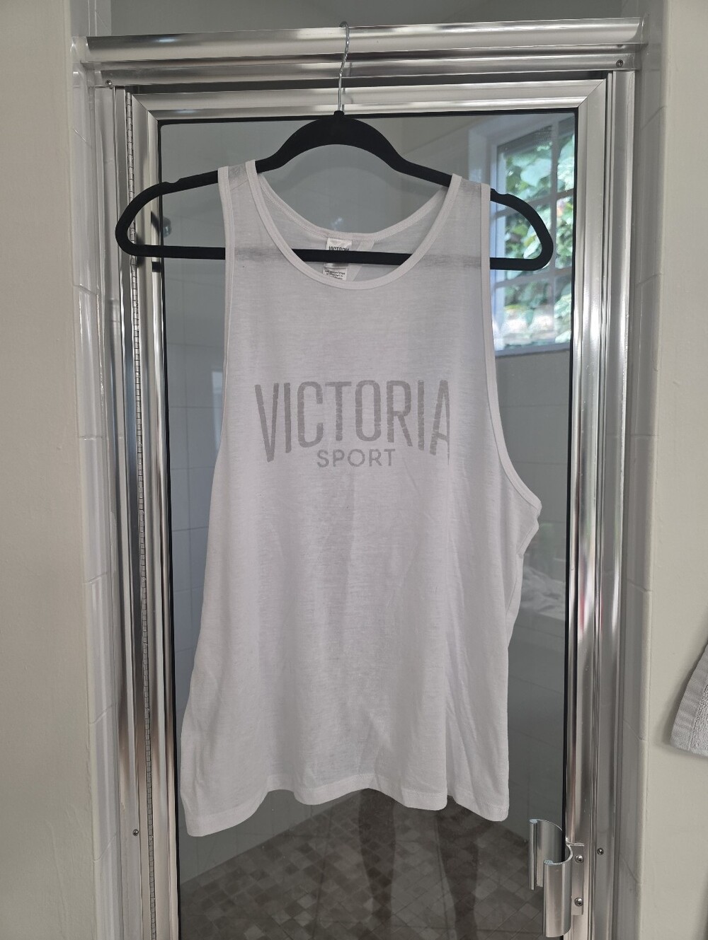 VICTORIA'S SECRET SPORT Tie Back White Tank Top ** Large ** EUC!! - Picture 3 of 5